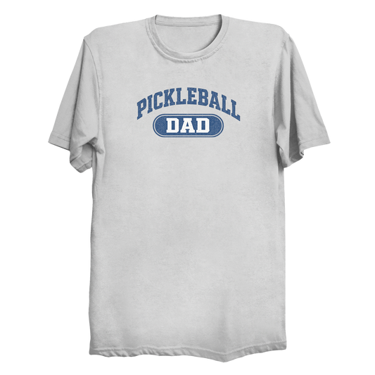 Pickleball Dad collegiate t-shirt front design