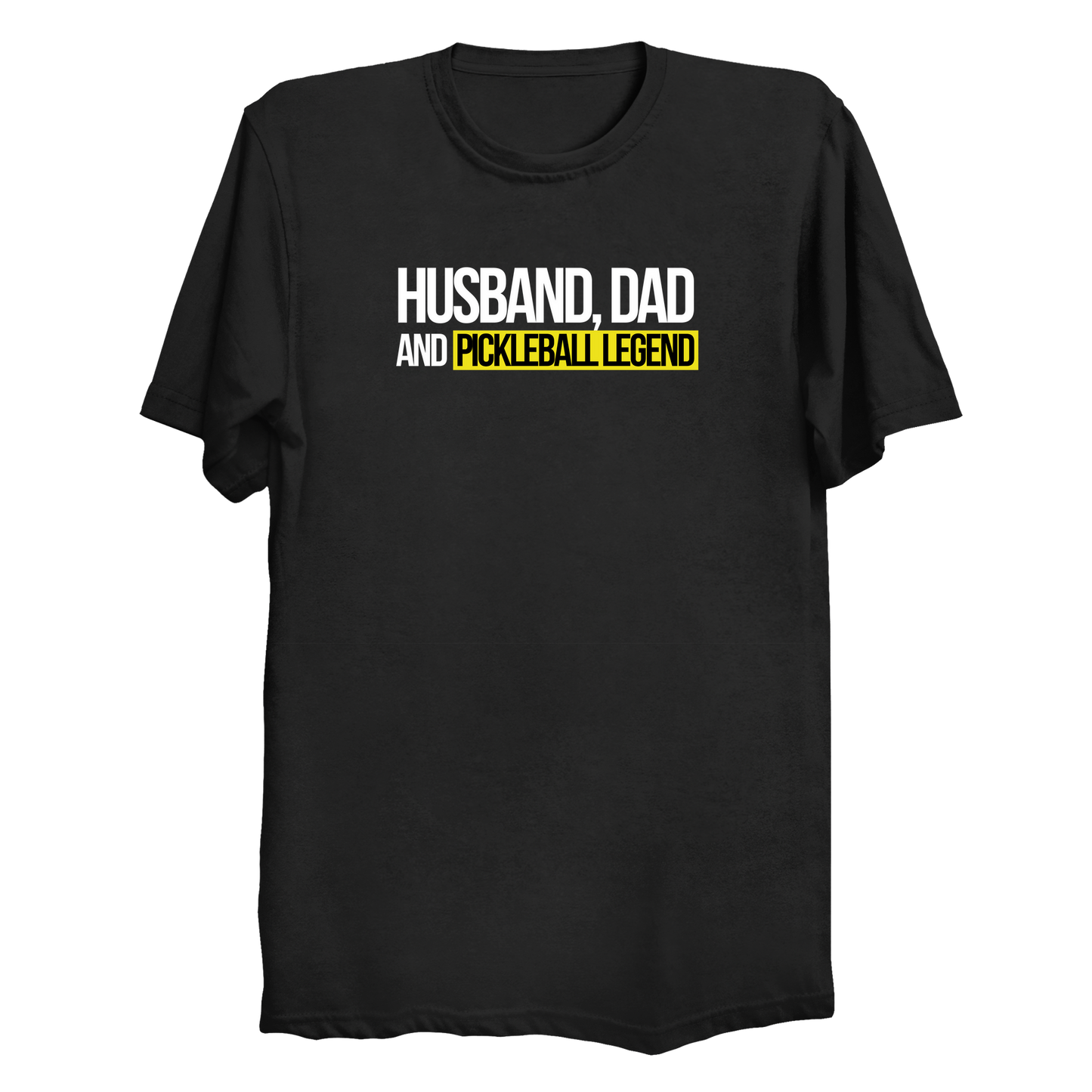 Husband Dad Pickleball Legend t-shirt front design in black