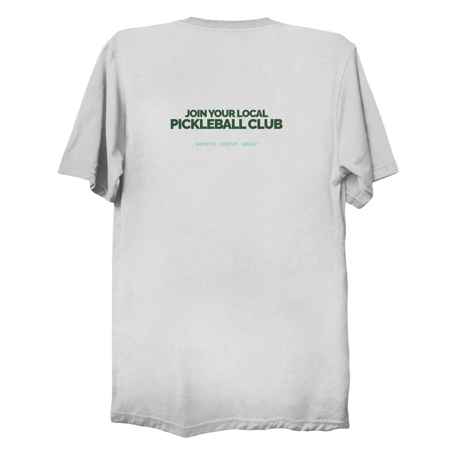White pickleball club t-shirt back design