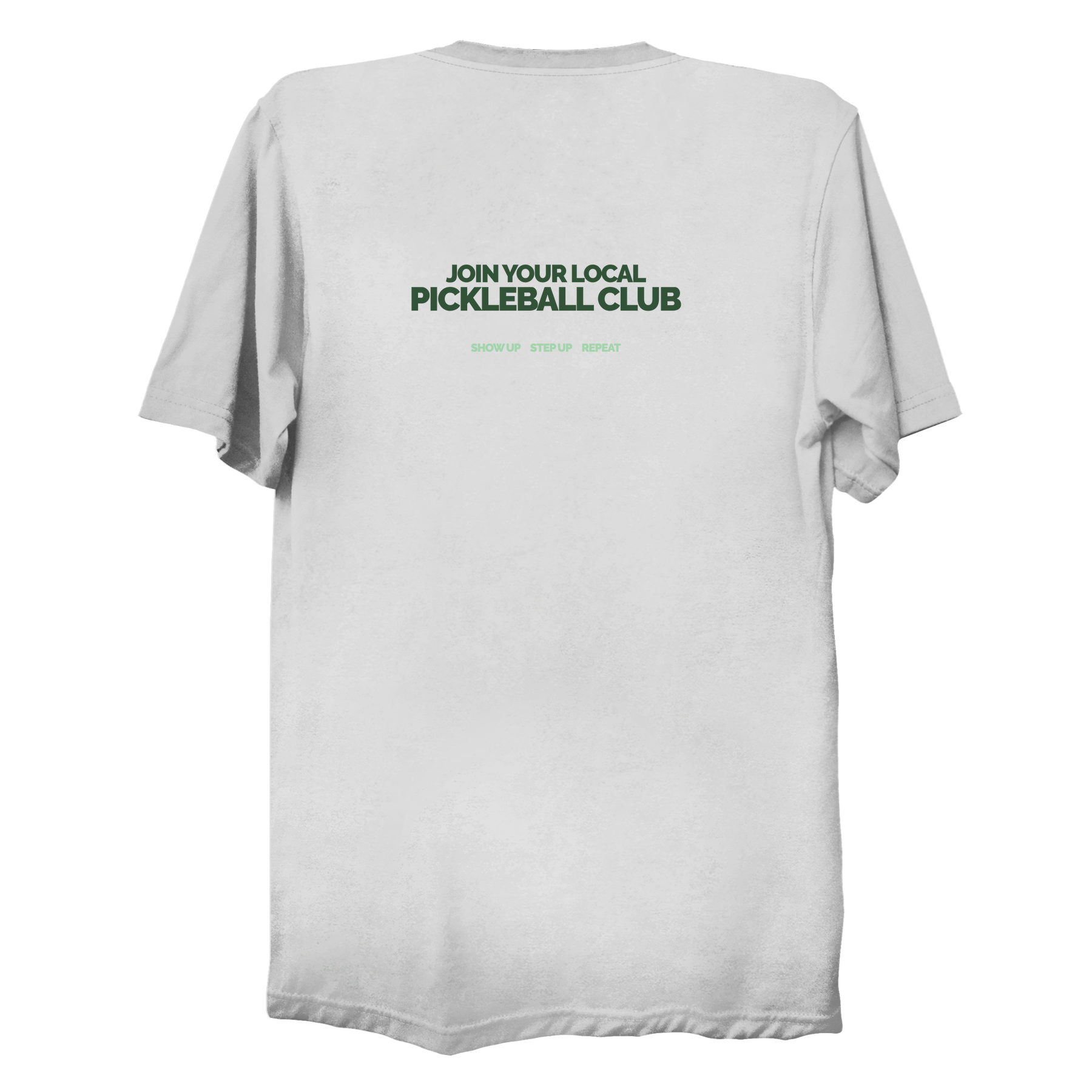 White pickleball club t-shirt back design