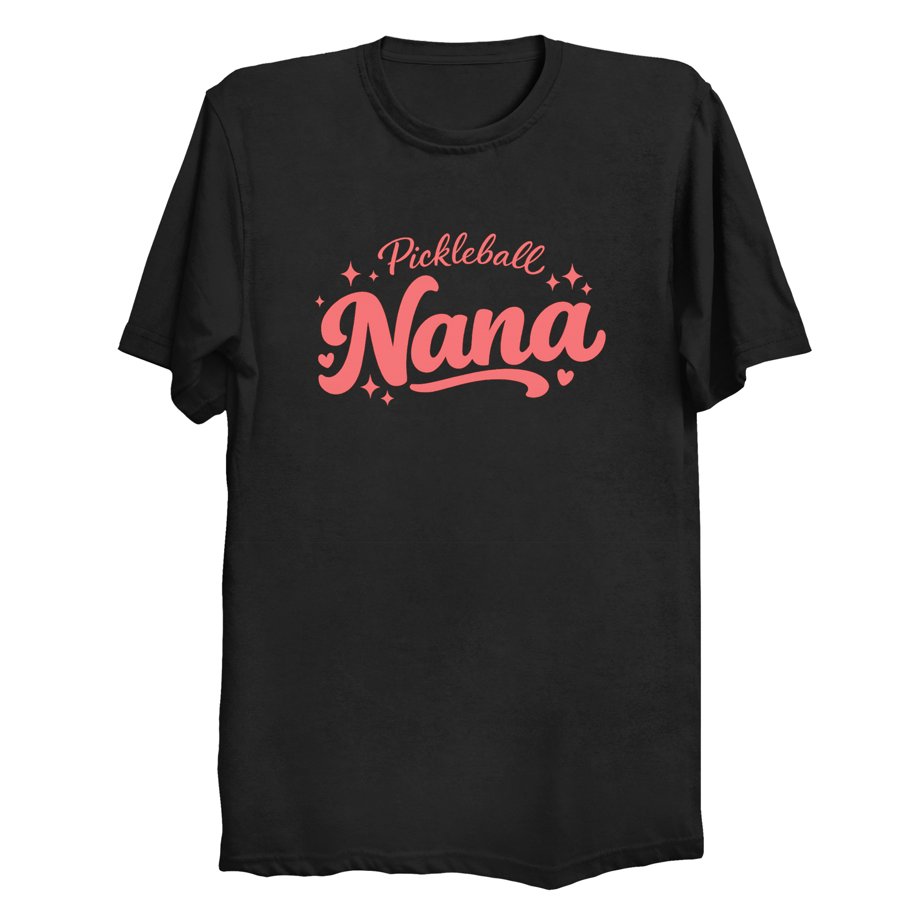 Pickleball Nana t-shirt front hand-lettered graphic design