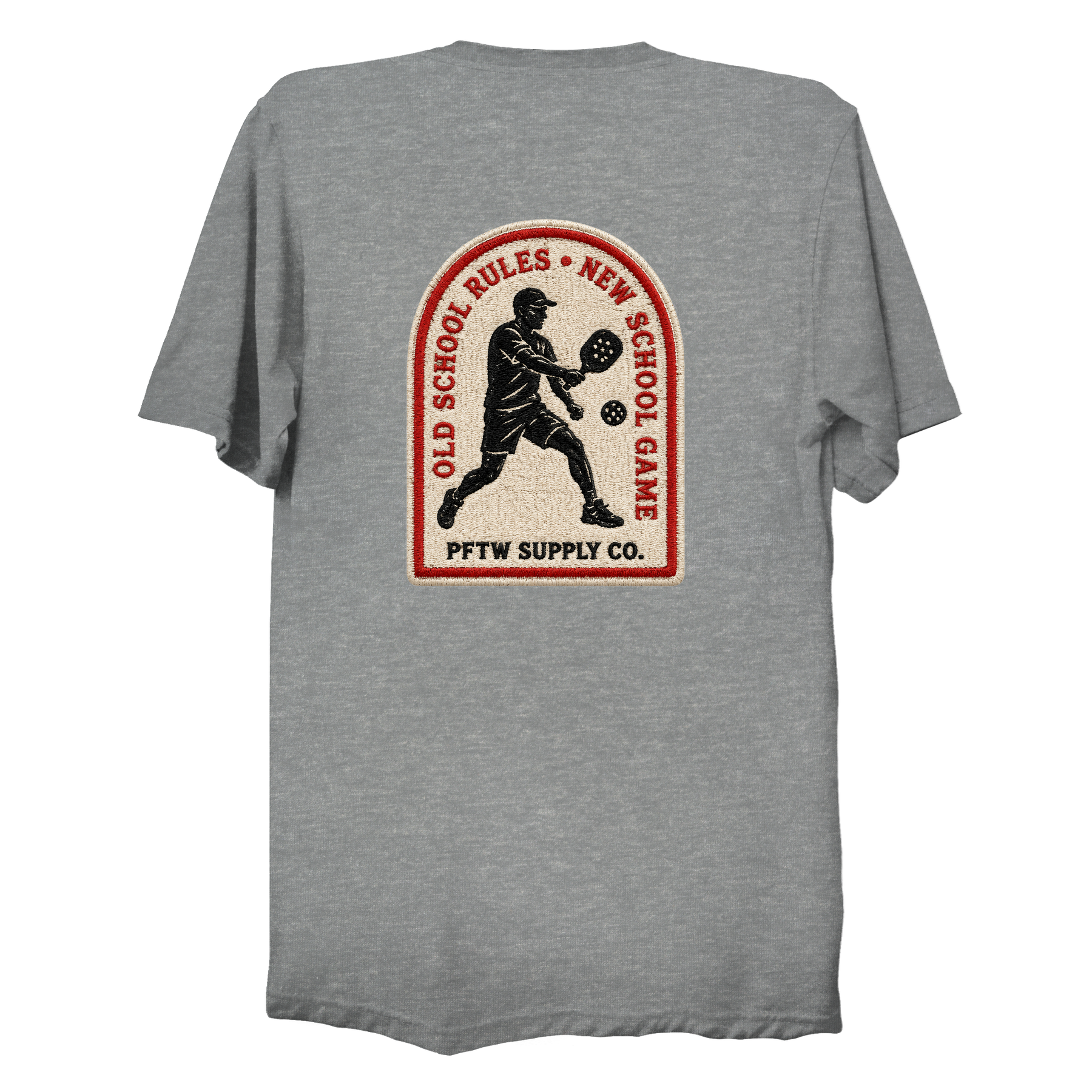 Old School Rules vintage badge t-shirt in athletic heather - pickleball gift