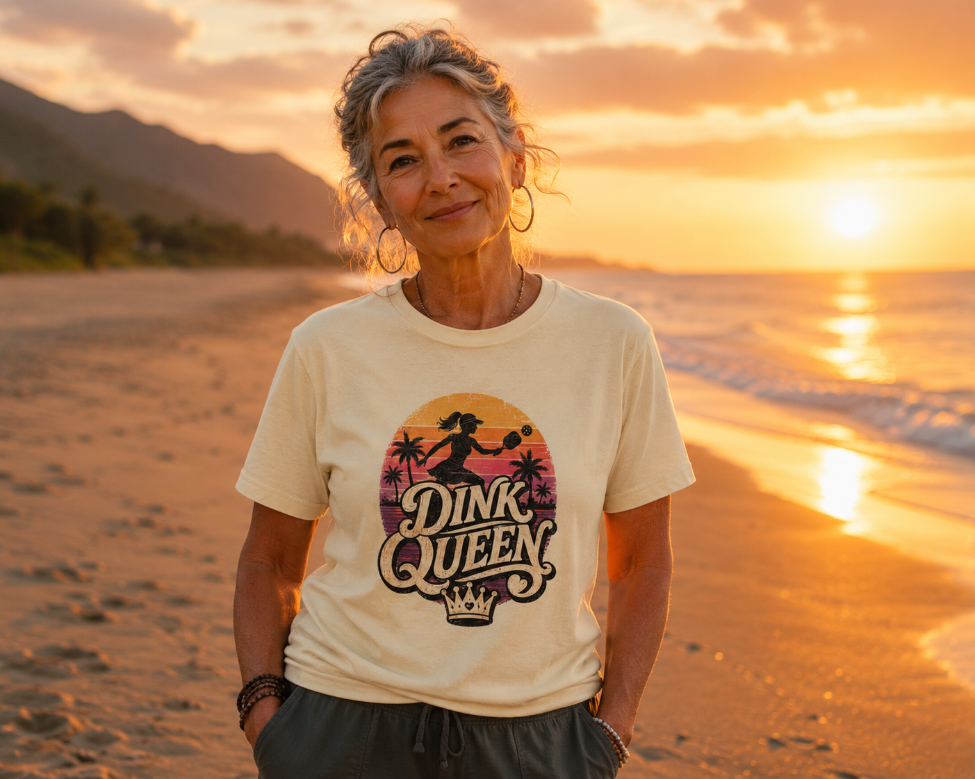 Dink Queen pickleball t-shirt - funny pickleball gift for women
