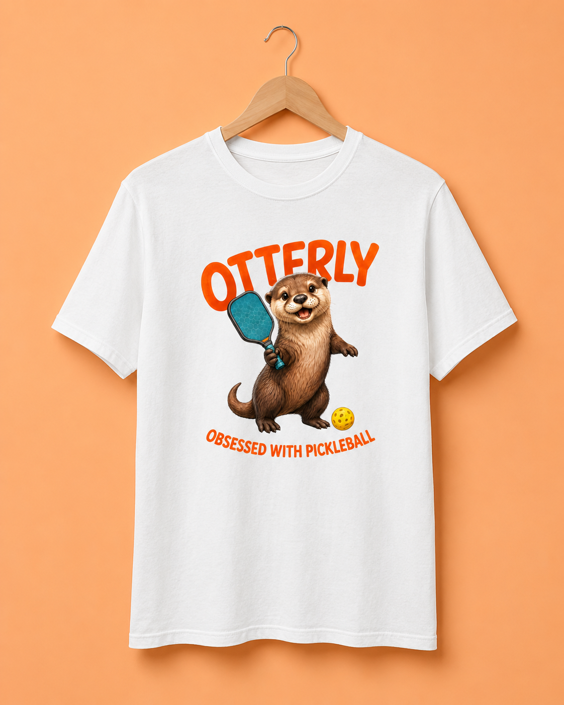 Otterly Obsessed pickleball t-shirt - cute otter funny pickleball gift
