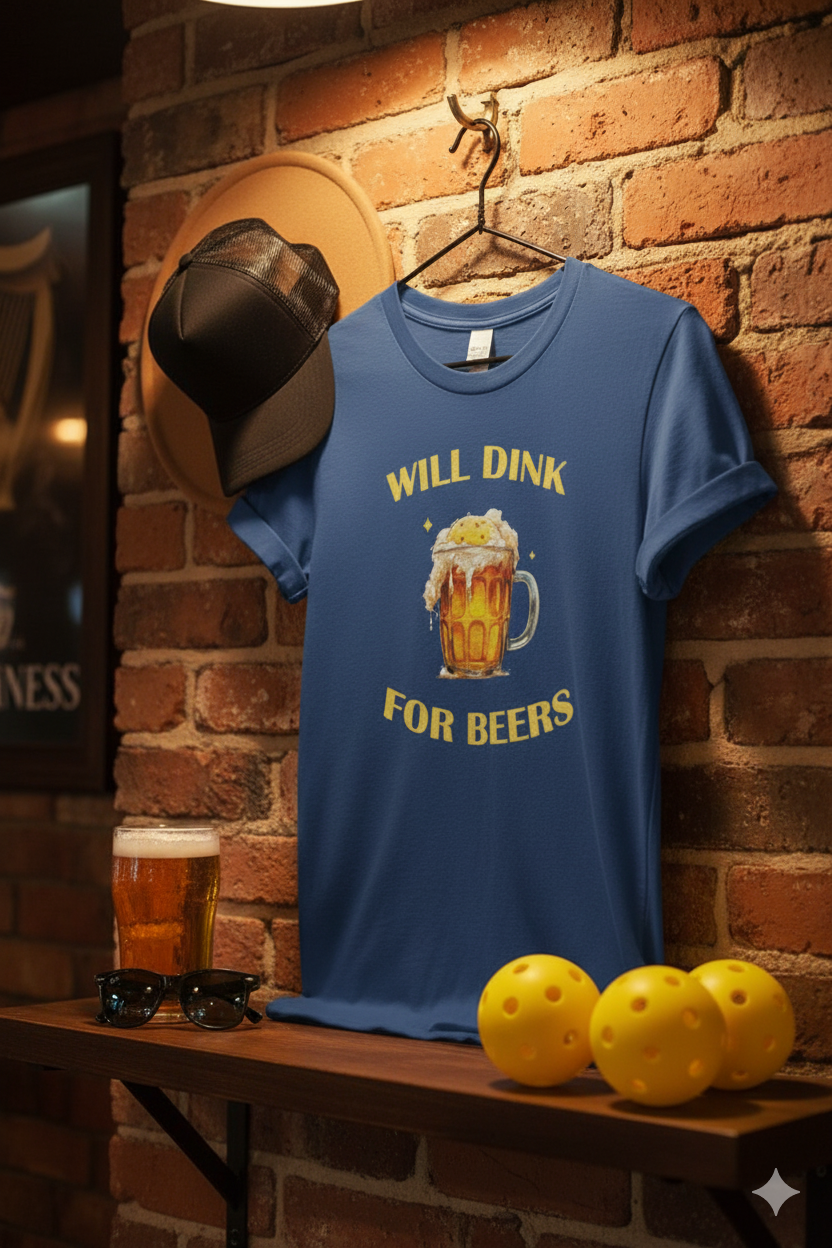 Will dink for beers | Funny Pickleball T-Shirt