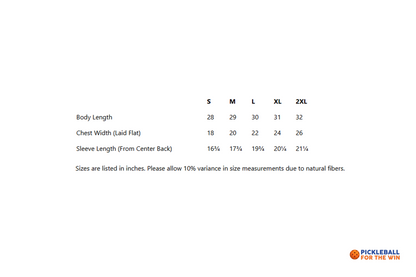 Size chart for Fruit of the Loom 3930R t-shirt - body length, chest width and sleeve length in inches