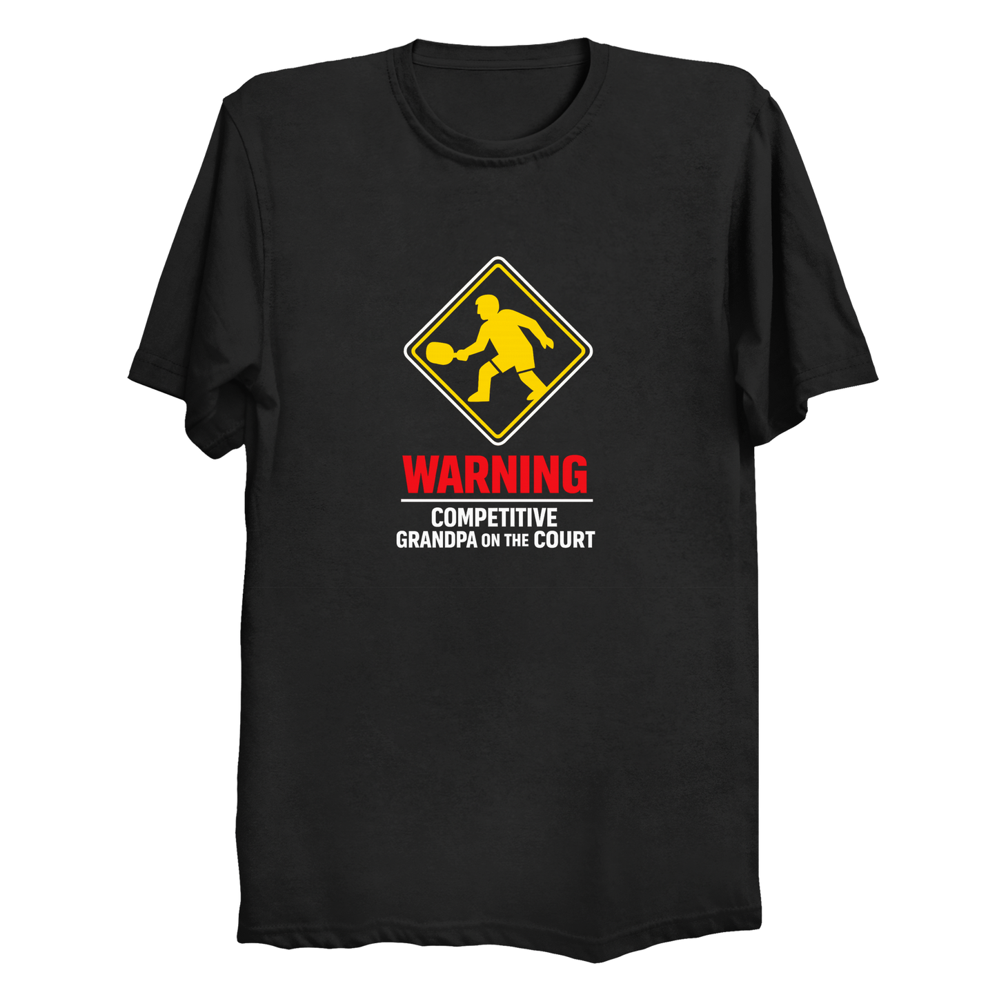 Warning Competitive Grandpa pickleball t-shirt in Black
