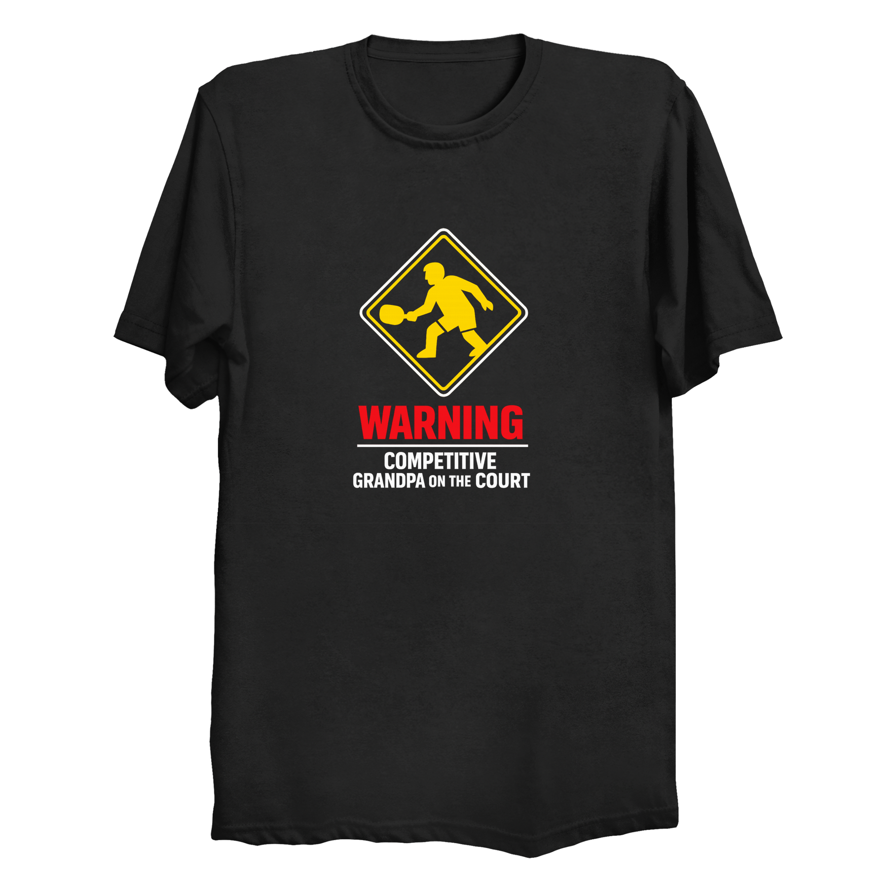 Warning Competitive Grandpa pickleball t-shirt in Black