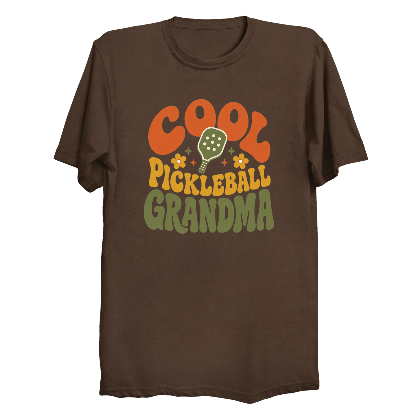 Cool Pickleball Grandma t-shirt in Chocolate