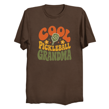 Cool Pickleball Grandma t-shirt in Chocolate