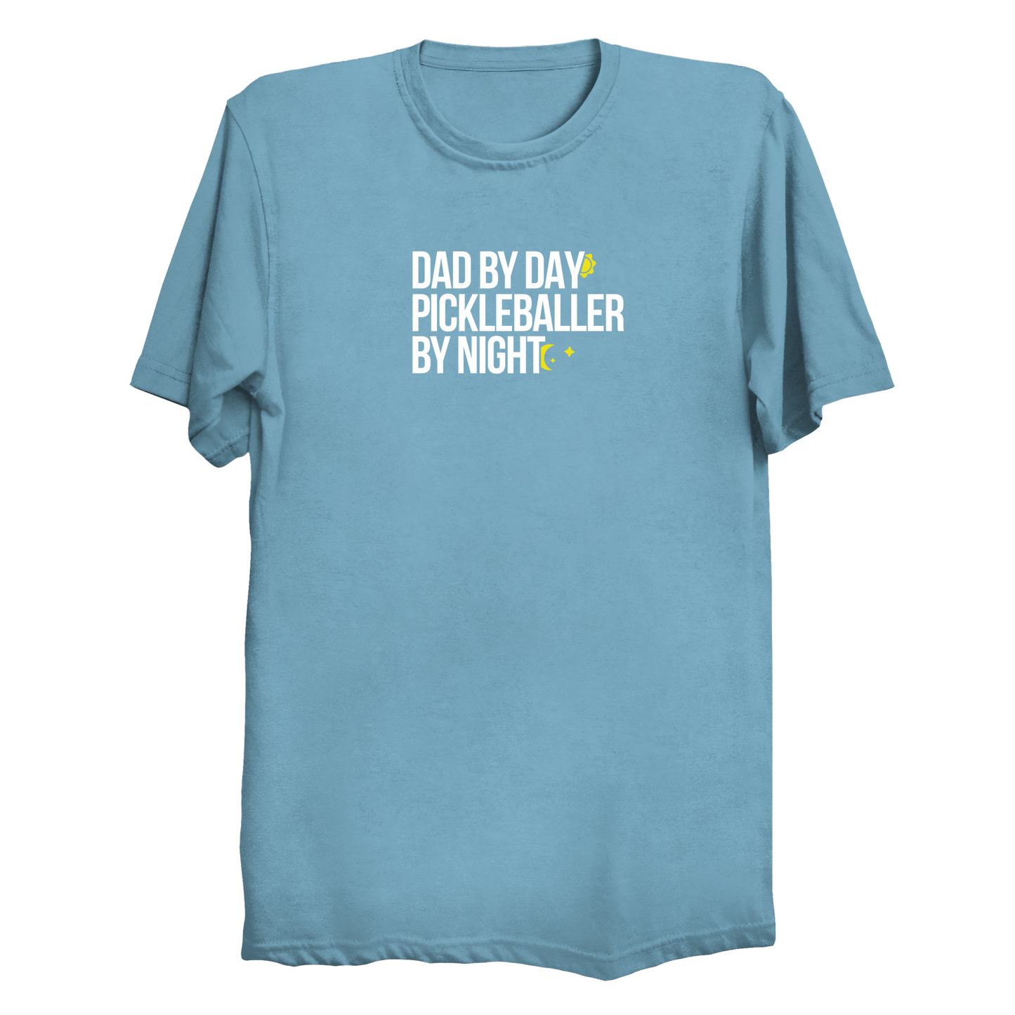 Dad by Day Pickleballer by Night t-shirt in Light Blue