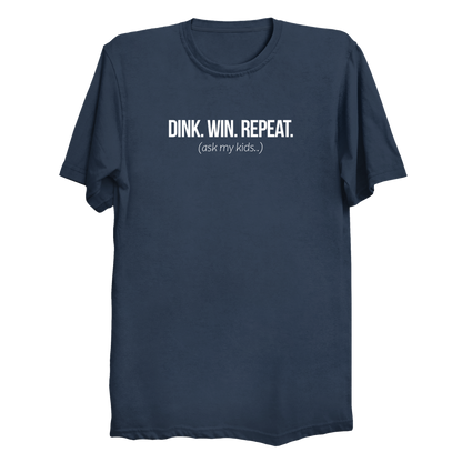 Dink Win Repeat Ask My Kids t-shirt in Navy